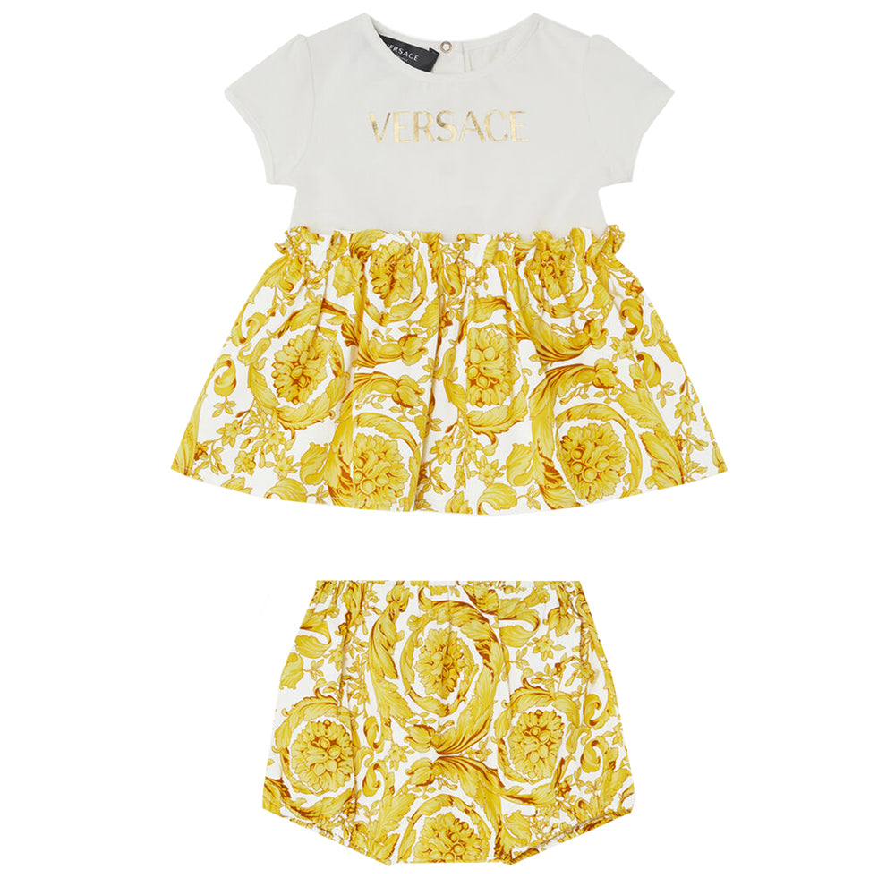 Versace Baby Girls Barocco Dress Set Gold