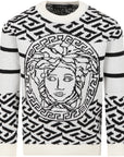 Versace Boys Wool Knitted Medusa Jumper White
