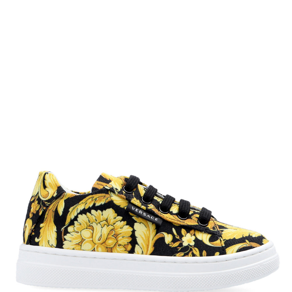 Versace Unisex Barocco Print Sneakers Gold