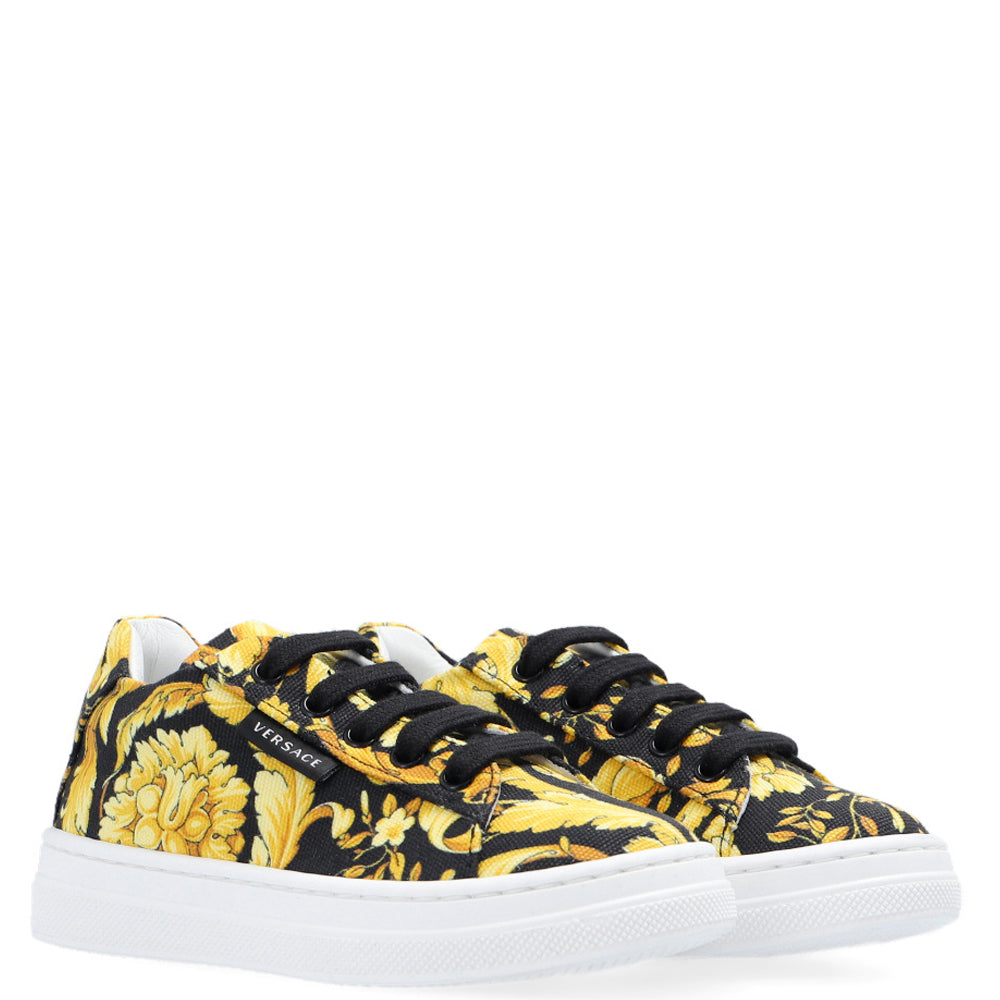 Versace Unisex Barocco Print Sneakers Gold