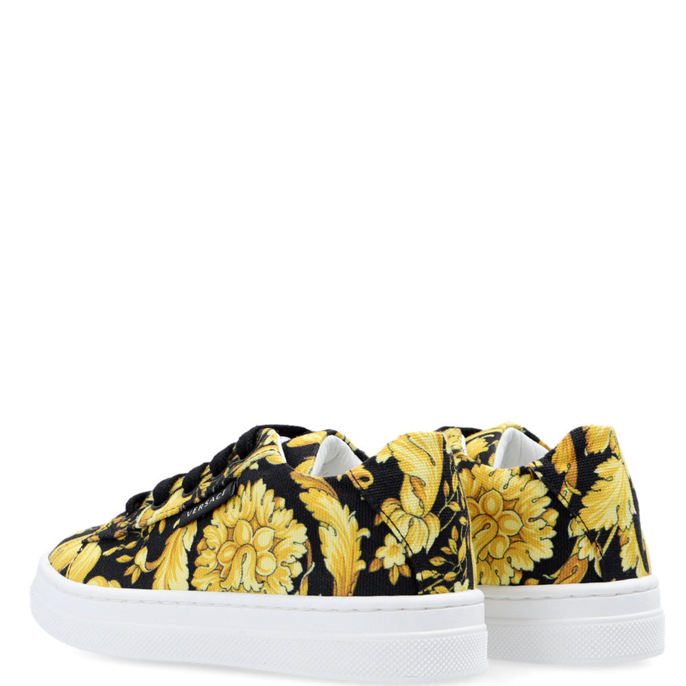 Versace Unisex Barocco Print Sneakers Gold