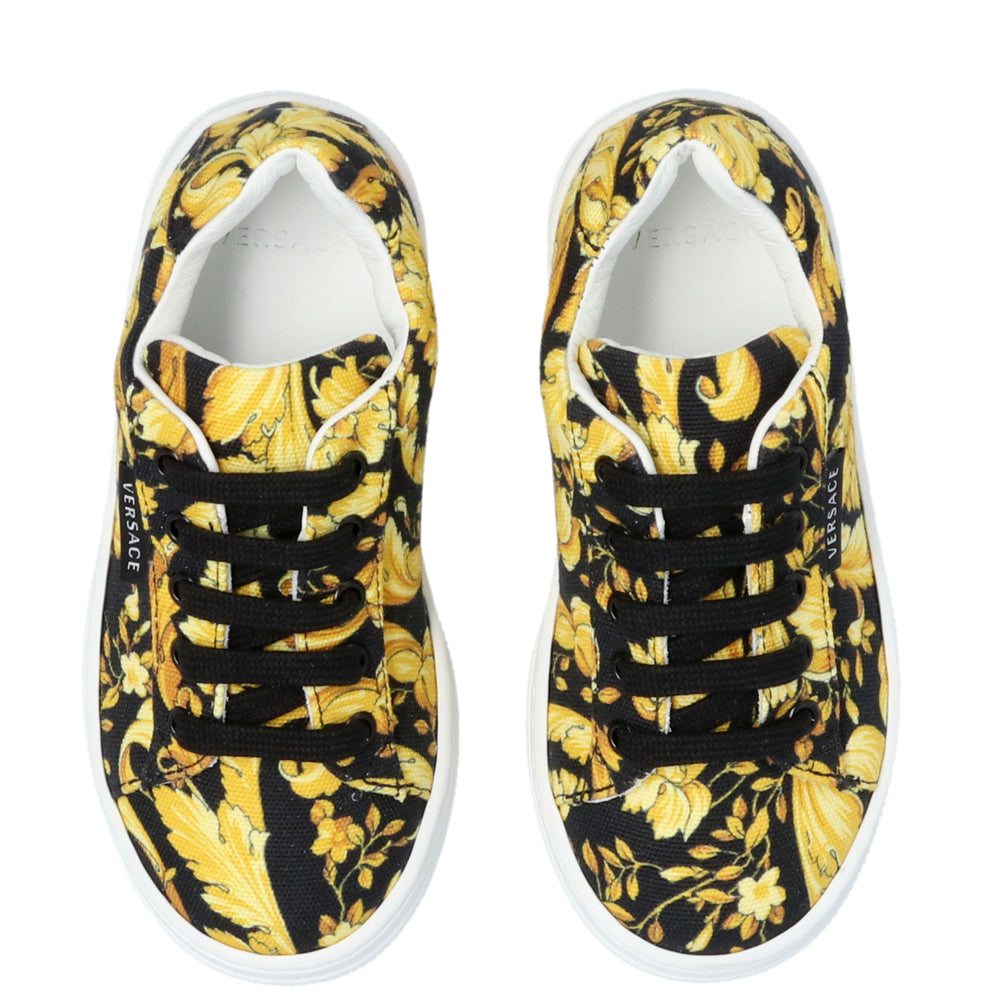 Versace Unisex Barocco Print Sneakers Gold