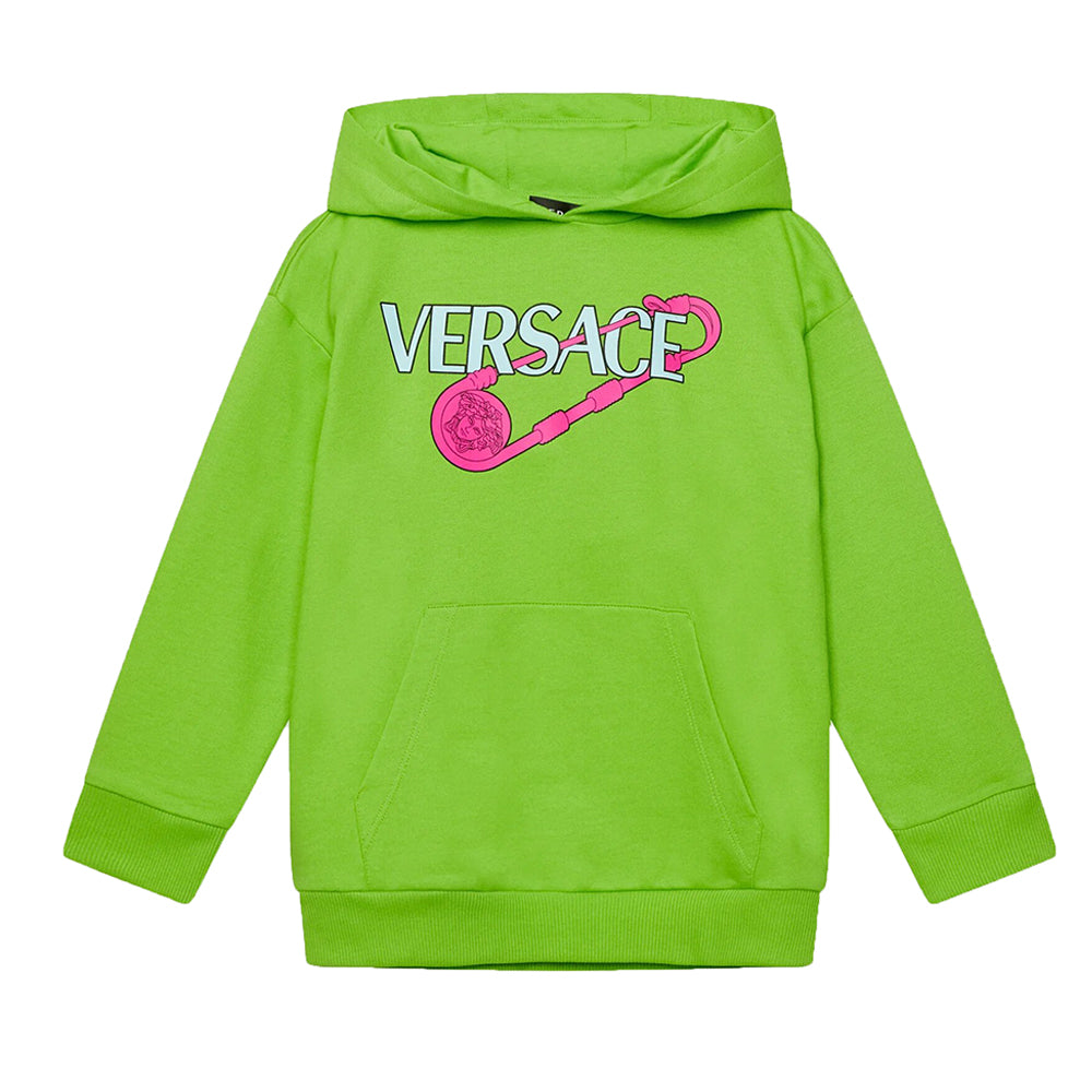 Versace Girls Safety Pin Hoodie Green