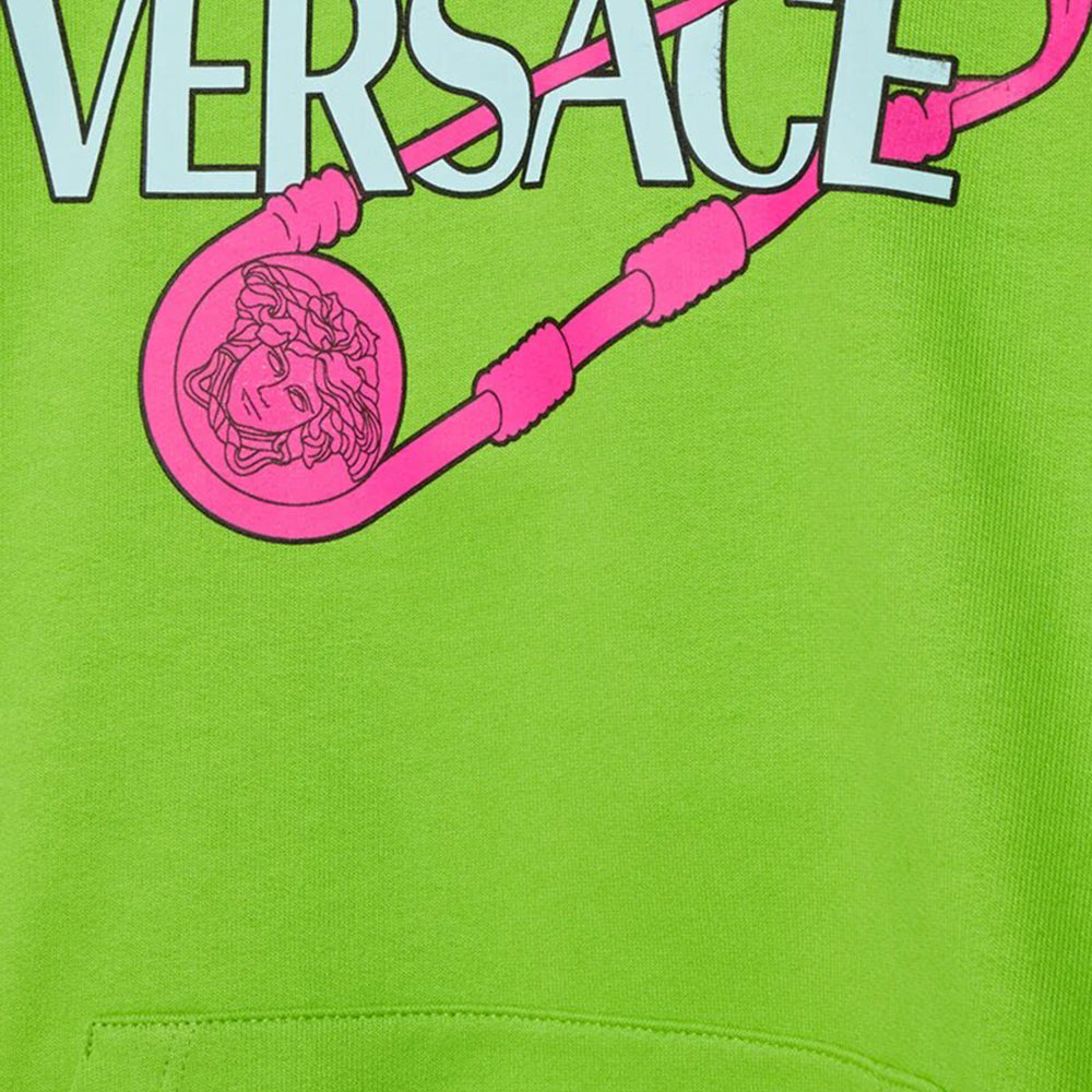 Versace Girls Safety Pin Hoodie Green