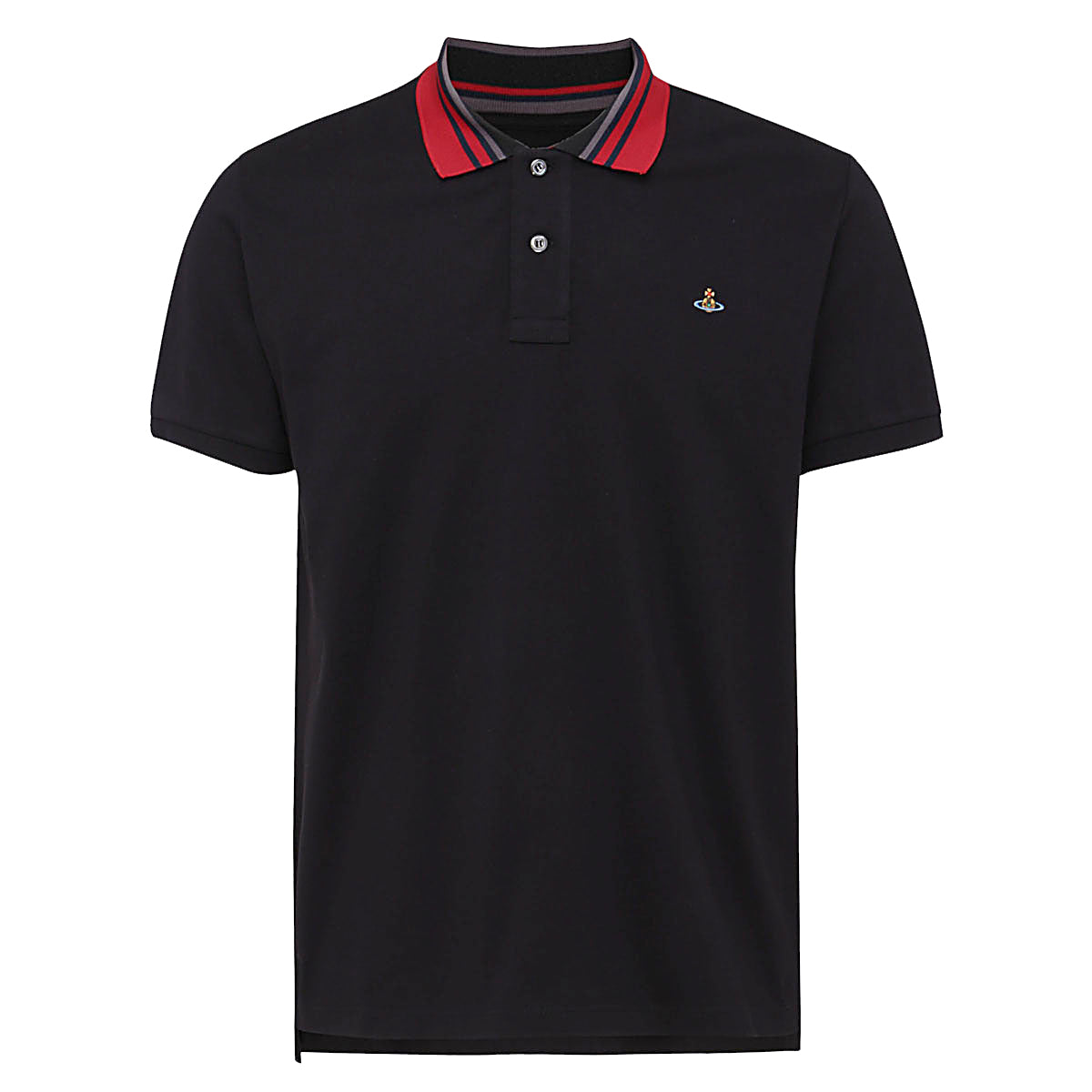 Vivienne Westwood Men&#39;s Stripe Logo Polo Black