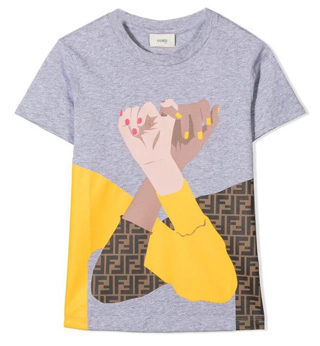 Fendi Boys Linking Hands T-shirt