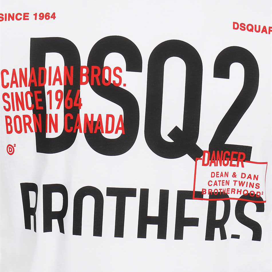 Dsquared2 Men&#39;s Brothers Graphic T-Shirt White