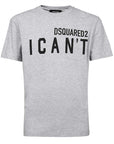 Dsquared2 Men's "I CAN'T" Logo T-Shirt Grey