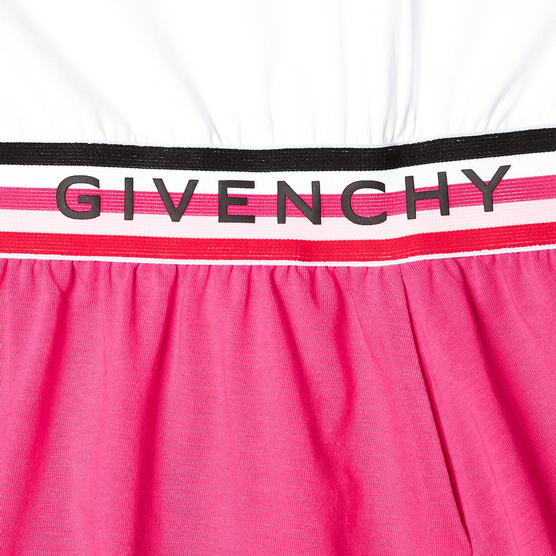 Givenchy Girls Logo Elasticated Waist Dress White