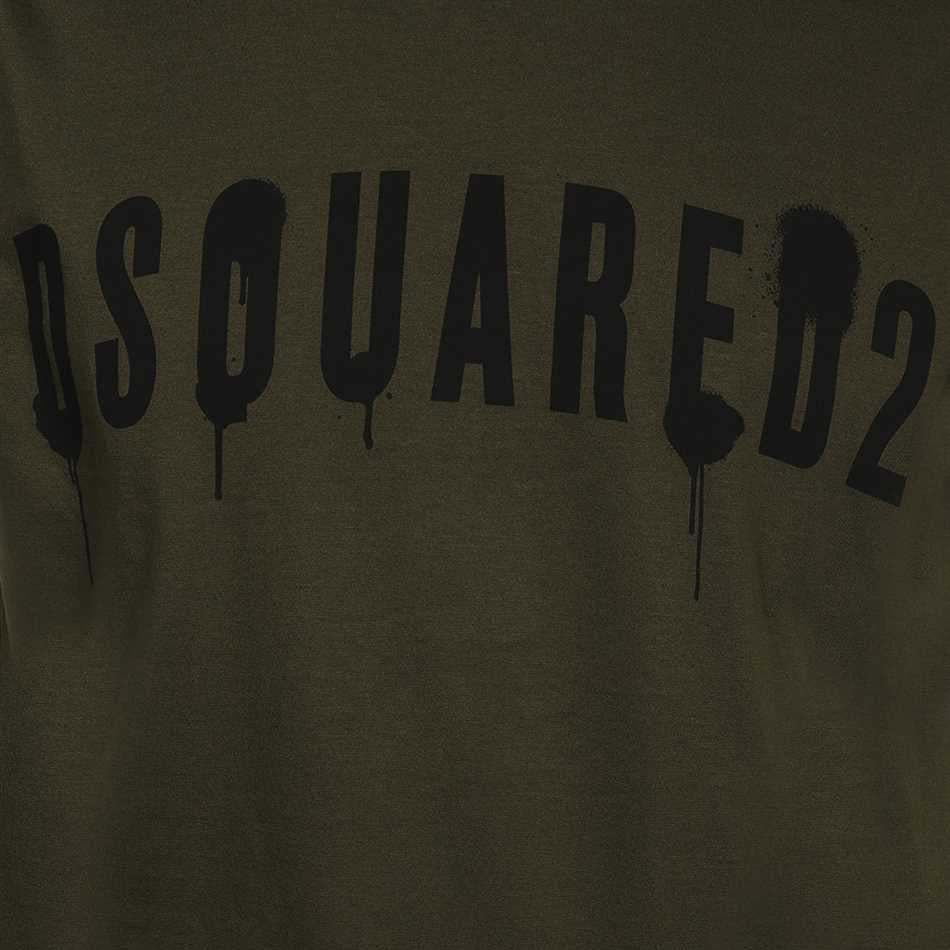 Dsquared2 Men&#39;s Graphic Painted Logo T-Shirt Khaki