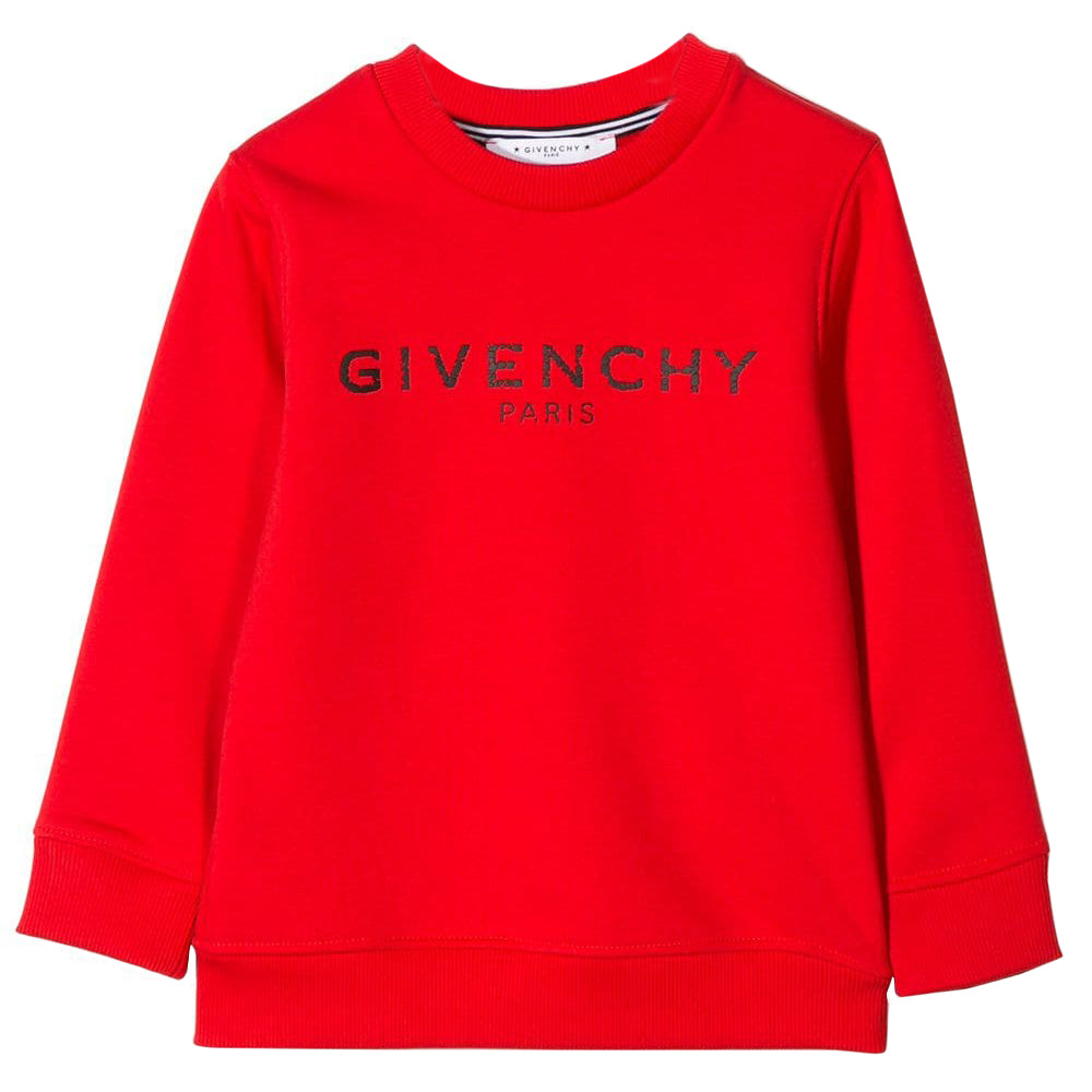 Givenchy Girls Kids Logo Print Sweater Red