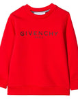 Givenchy Girls Kids Logo Print Sweater Red