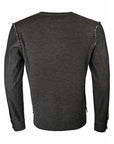 Dsquared2 Men's Knit Pullover With Denim Sleeves Grey