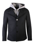 Neil Barrett Men's Layered Hooded Jacket Black/Grey