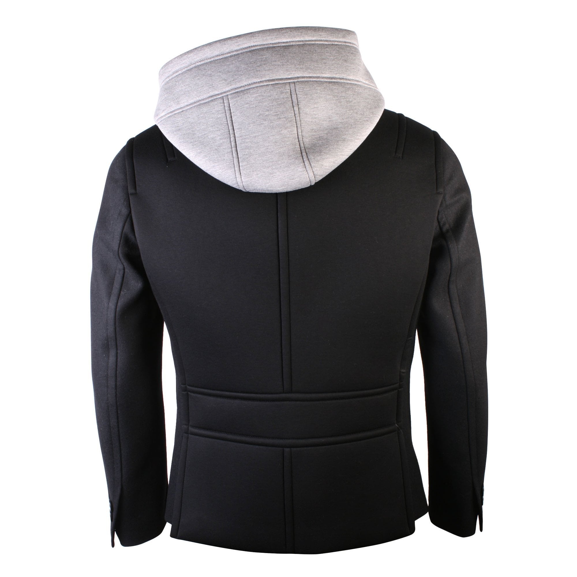 Neil Barrett Men&#39;s Layered Hooded Jacket Black/Grey