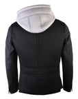 Neil Barrett Men's Layered Hooded Jacket Black/Grey