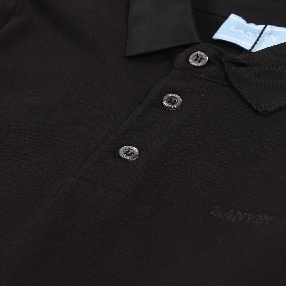 Lanvin Boys Long Sleeve Polo Shirt Black