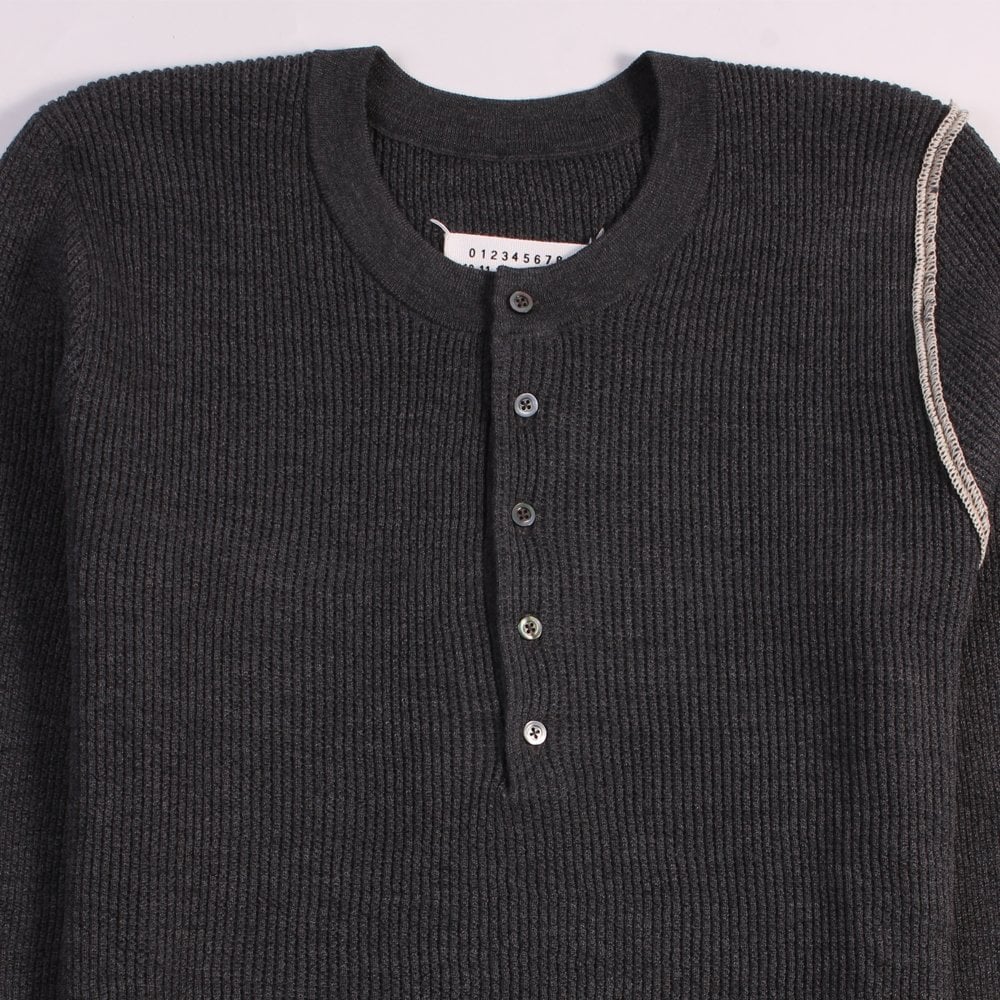 Maison Margiela Men&#39;s Classic Elbow Knit Sweater Grey