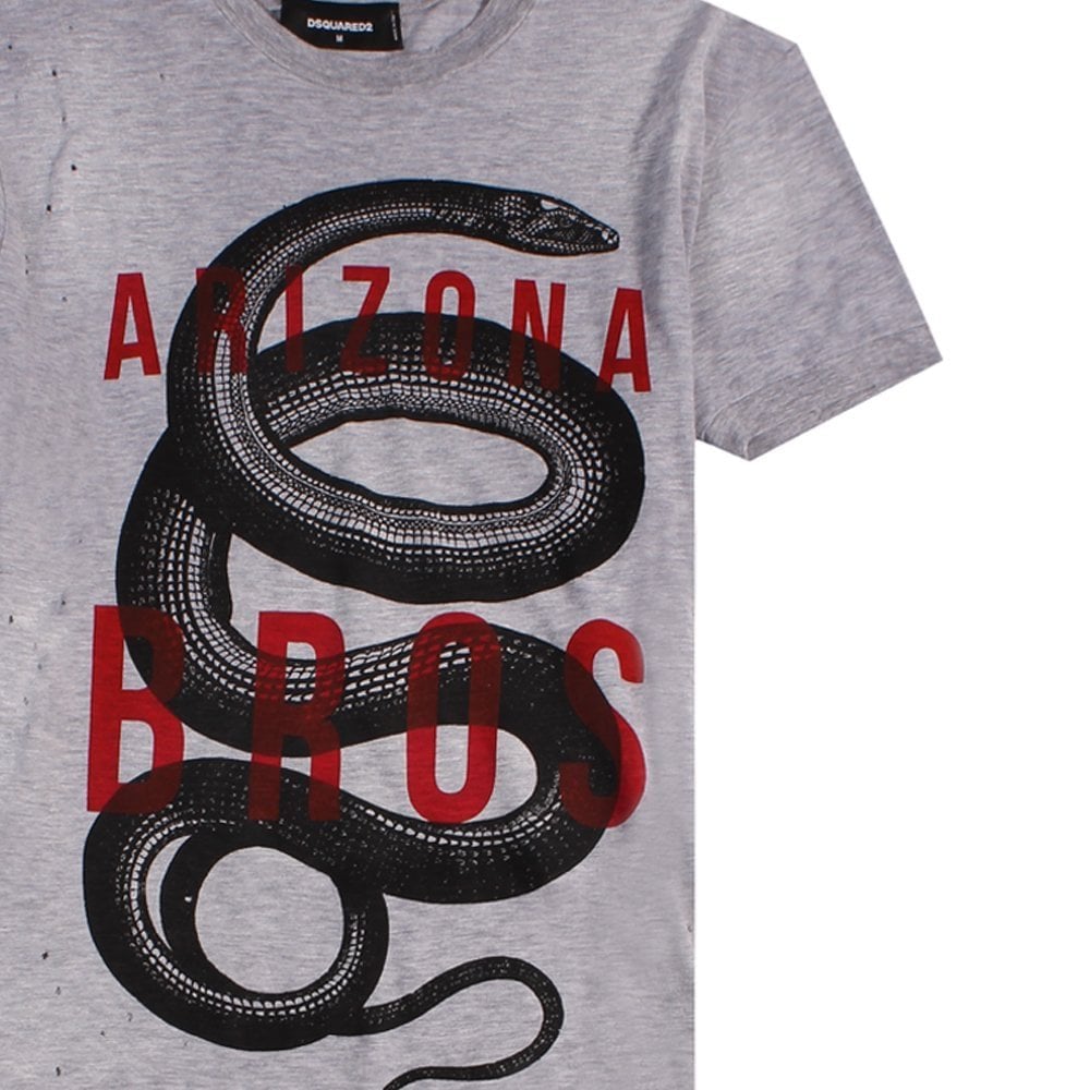Dsquared2 Men&#39;s &quot;Arizona Bros&quot; T-Shirt Grey