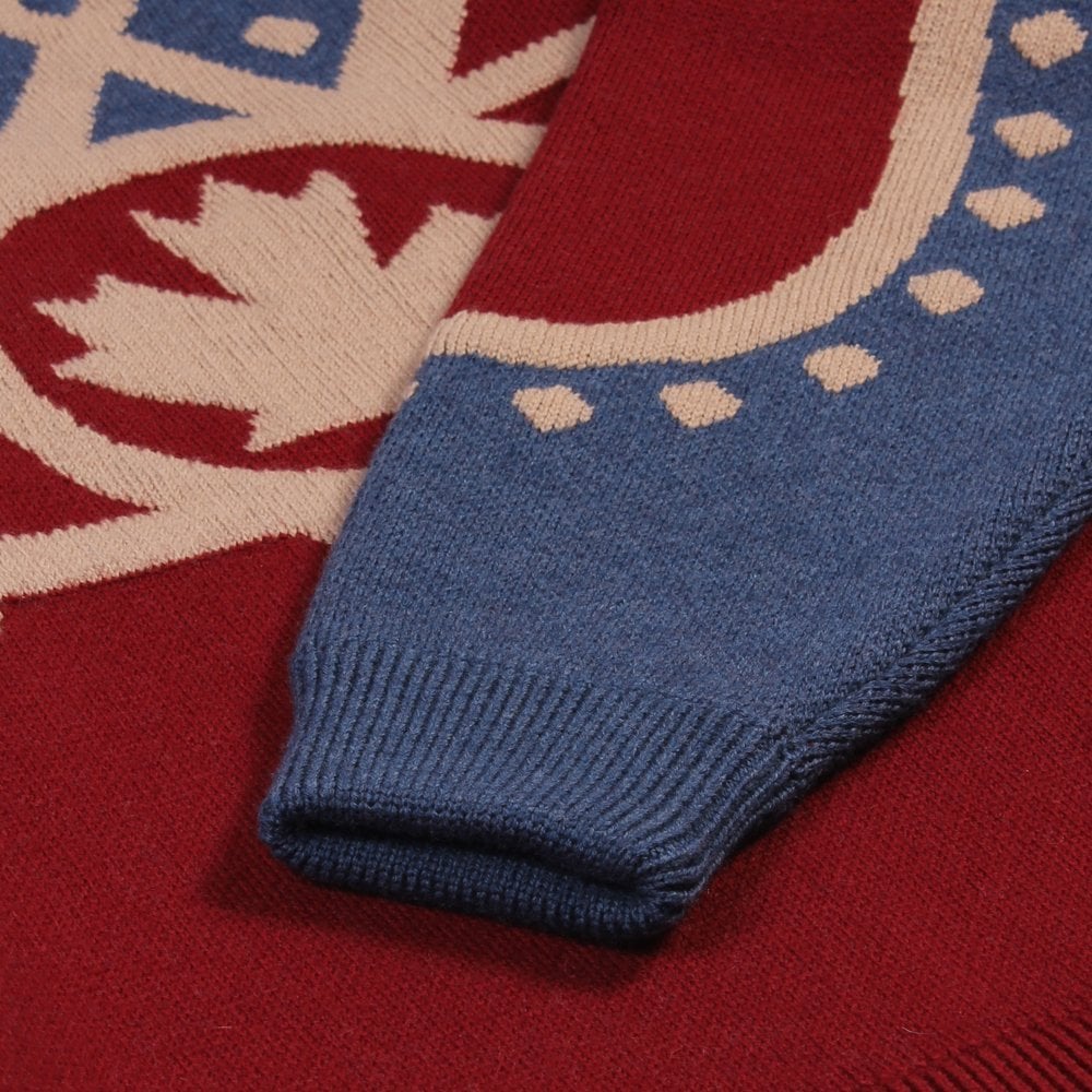 Dsquared2 Men&#39;s Maple Leaf Knitted Jumper Red