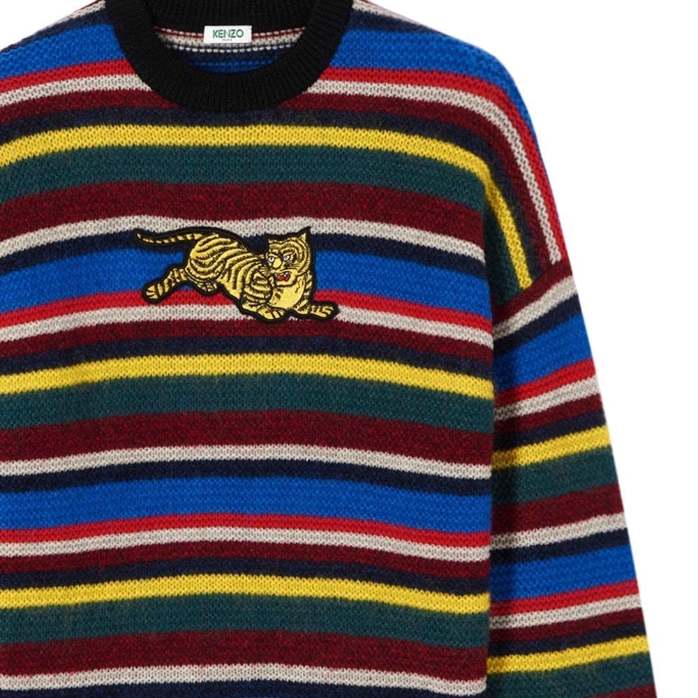Kenzo Men&#39;s Jumping Tiger Colour Block Sweater Multicoloured