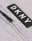 DKNY Boys Velcro Logo Zip Hoodie Grey