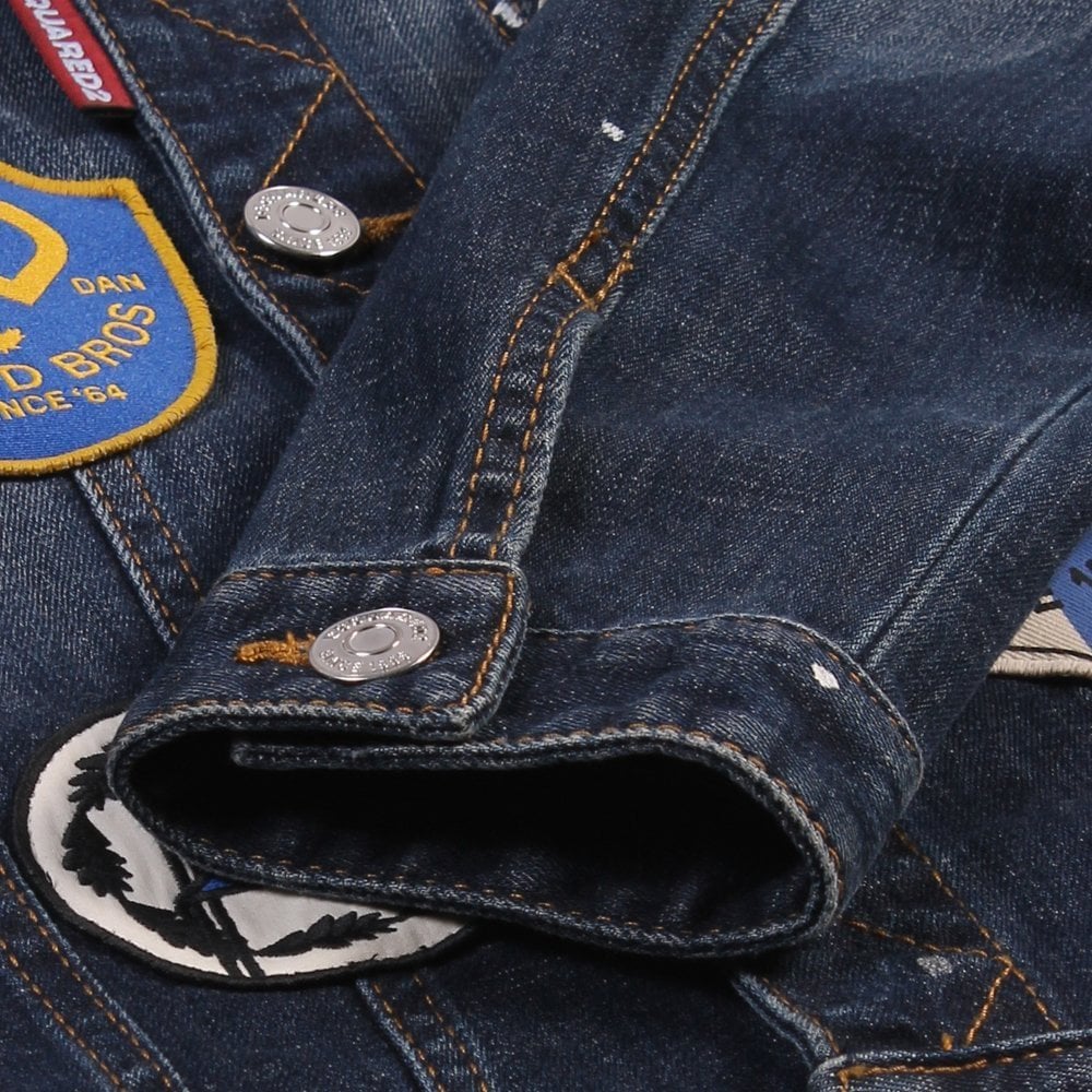 Dsquared2 Boys Denim Badge Jacket Blue