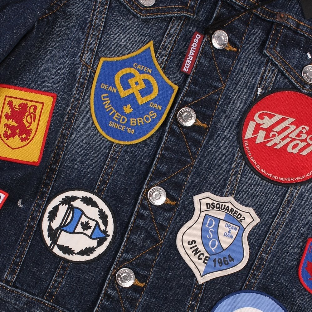 Dsquared2 Boys Denim Badge Jacket Blue