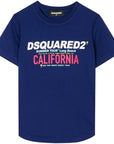 Dsquared2 Boys California Print T-Shirt Blue