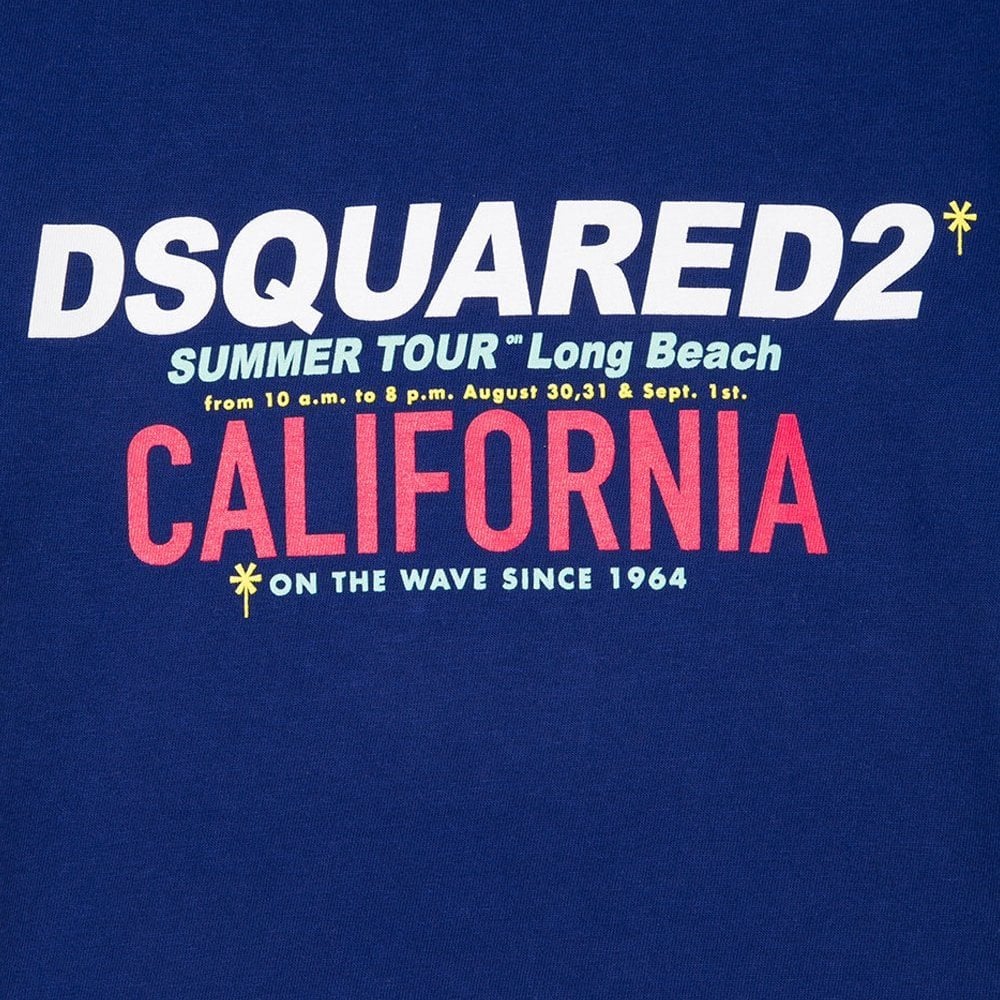 Dsquared2 Boys California Print T-Shirt Blue