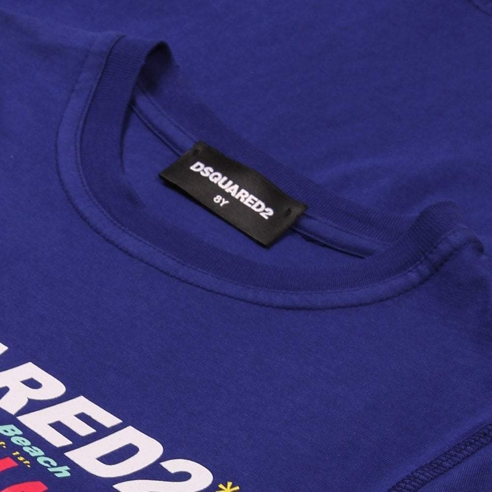 Dsquared2 Boys California Print T-Shirt Blue