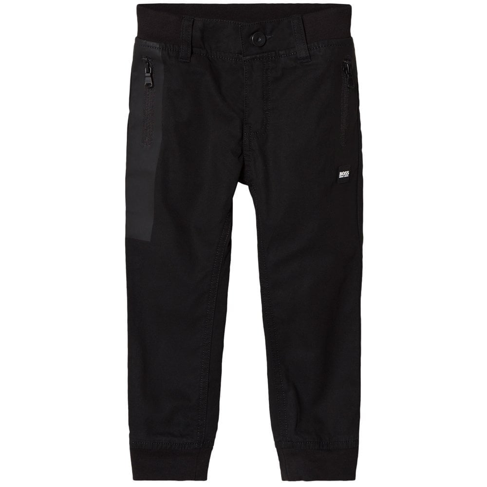 Hugo Boss Boys Cargo Trousers Black