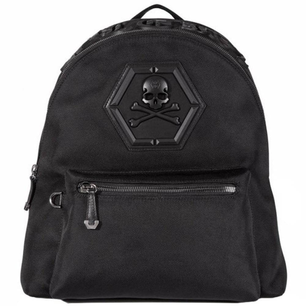 Philipp Plein Men&#39;s &quot;Don&#39;t Ever Give Up&quot; Backpack Black