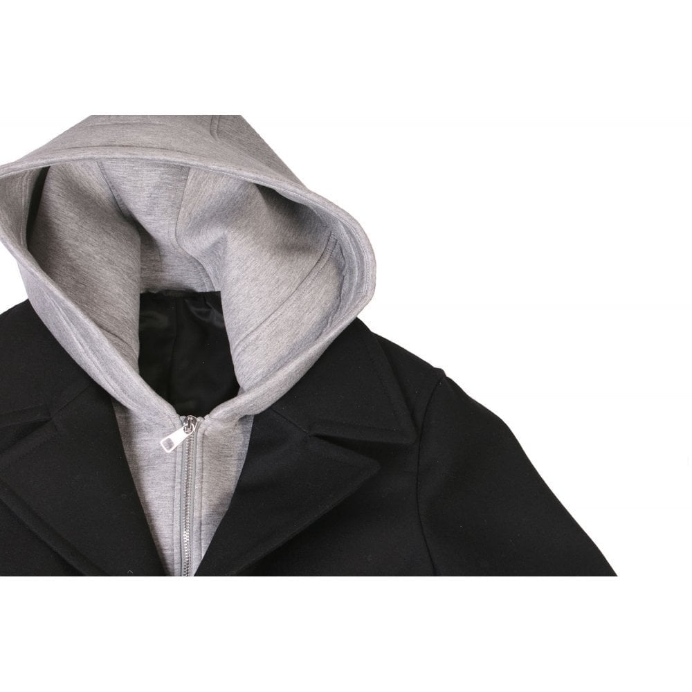 Neil Barrett Men&#39;s Layered Hooded Jacket Black/Grey