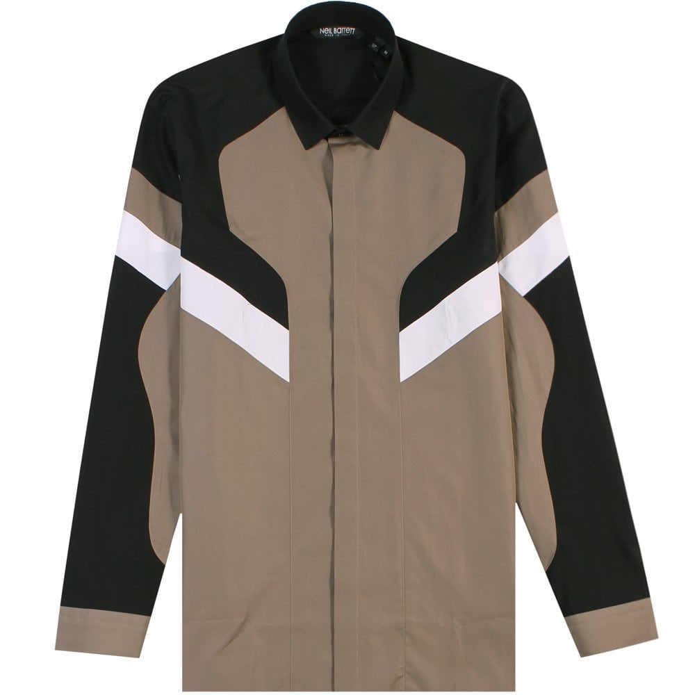 Neil Barrett Men&#39;s Pattern Shirt Khaki