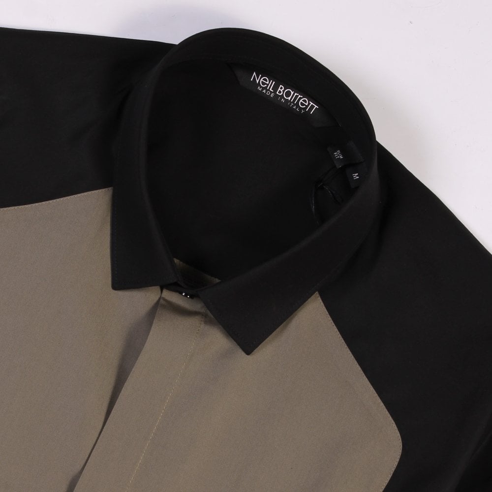 Neil Barrett Men&#39;s Pattern Shirt Khaki