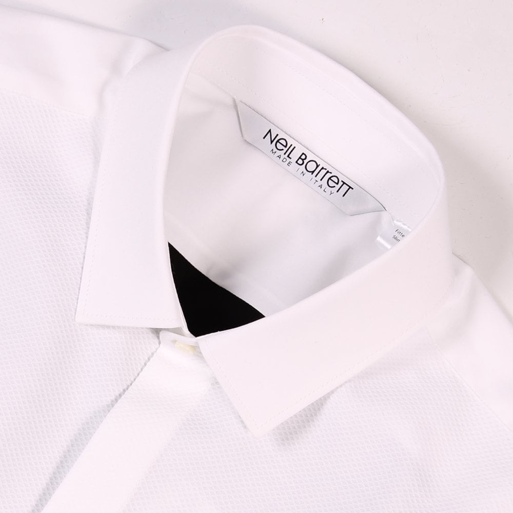 Neil Barrett Men&#39;s Textured Pattern Shirt Black And White