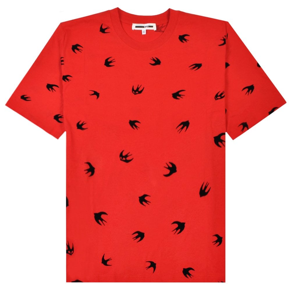 McQ Alexander McQueen Men&#39;s Multiple Bird Logo T-Shirt Red