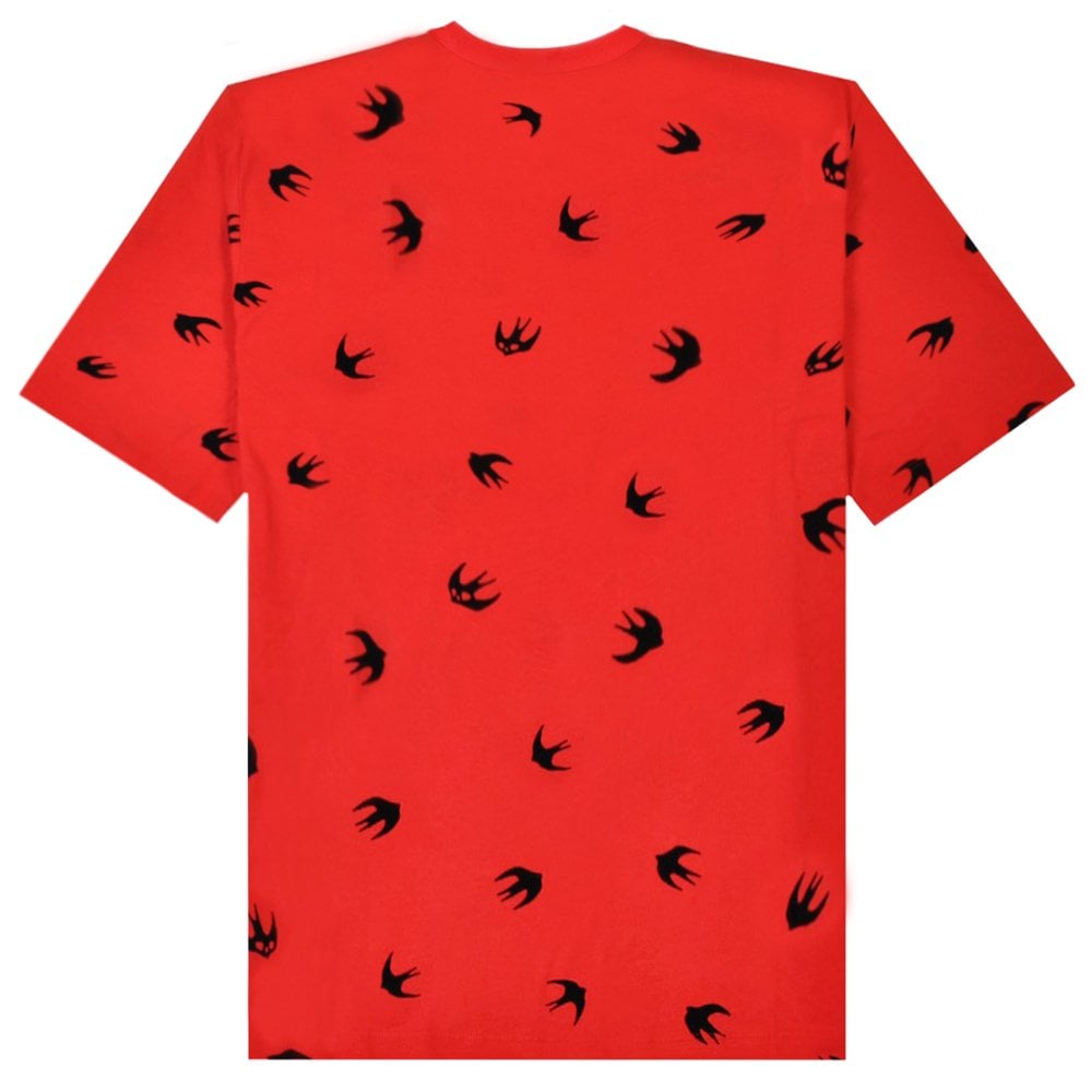 McQ Alexander McQueen Men&#39;s Multiple Bird Logo T-Shirt Red
