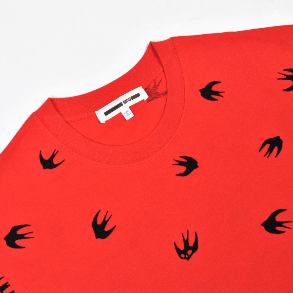 McQ Alexander McQueen Men&#39;s Multiple Bird Logo T-Shirt Red