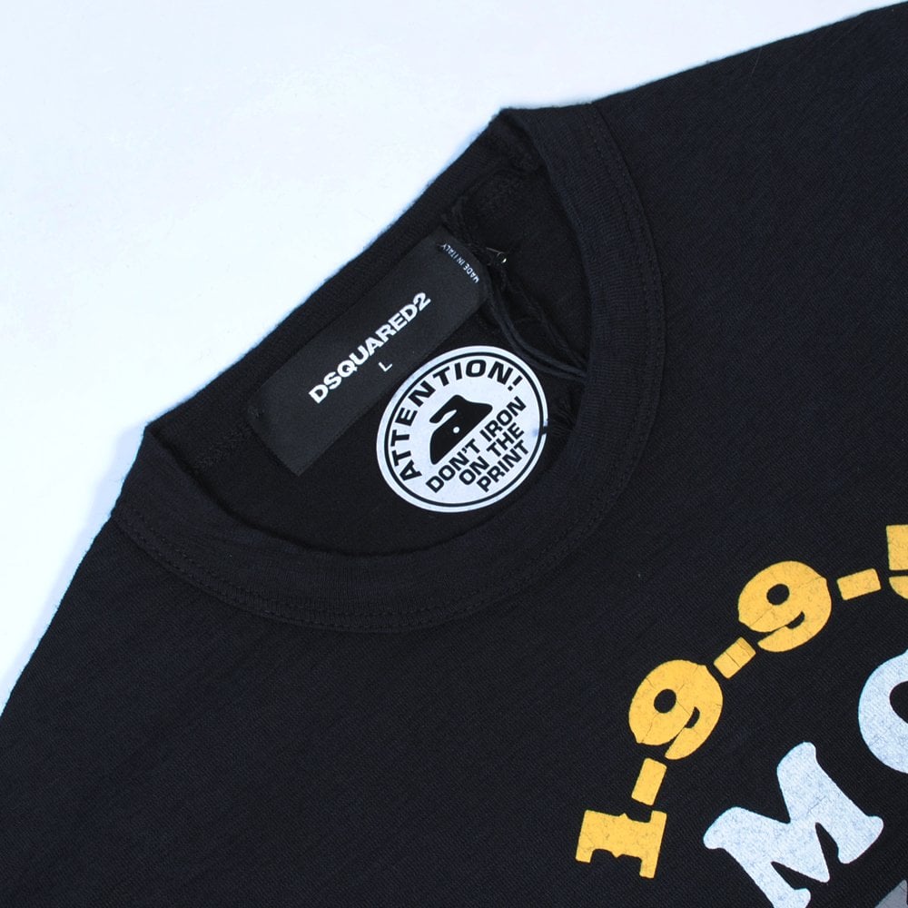 Dsquared2 Men&#39;s MC Crew Graphic Print T-Shirt Black