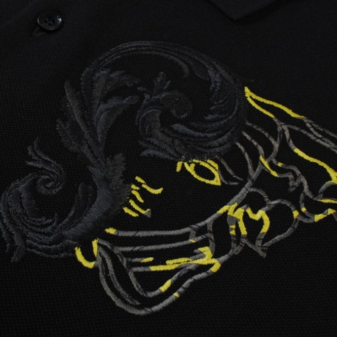 Versace Collection Men&#39;s Half Medusa Polo Shirt Black