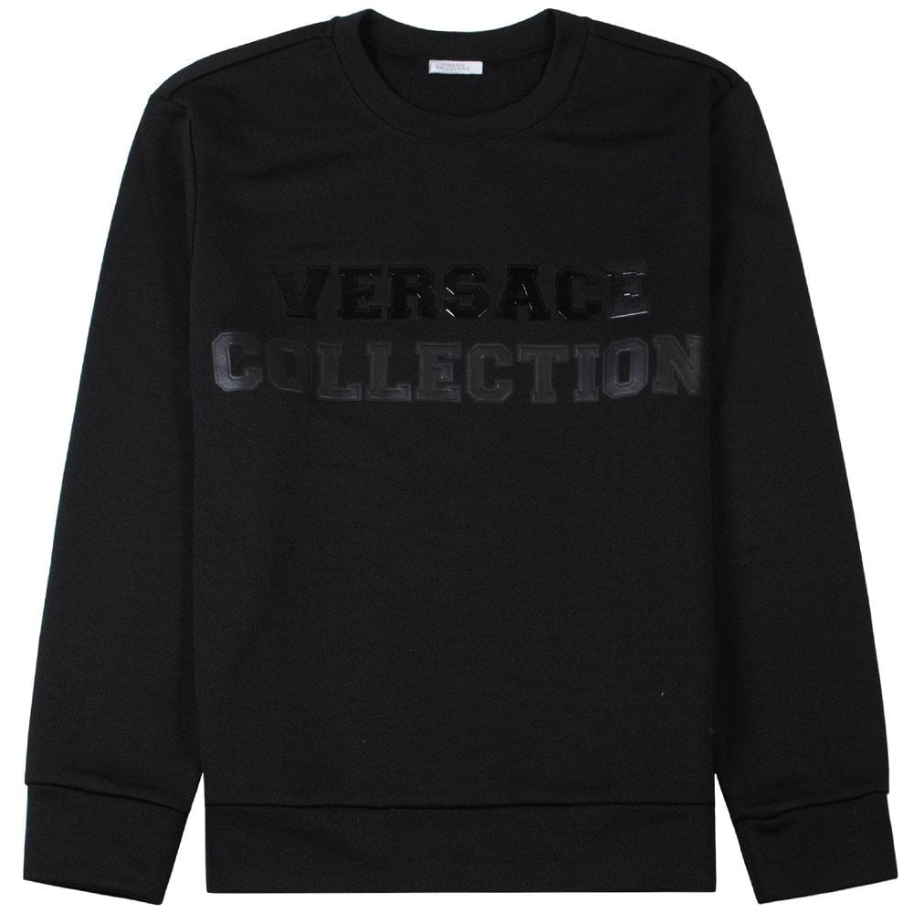 Versace Collection Men&#39;s Graphic Logo Sweatshirt Black