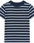 Ralph Lauren Boy's Stripped Logo T-Shirt Navy/White