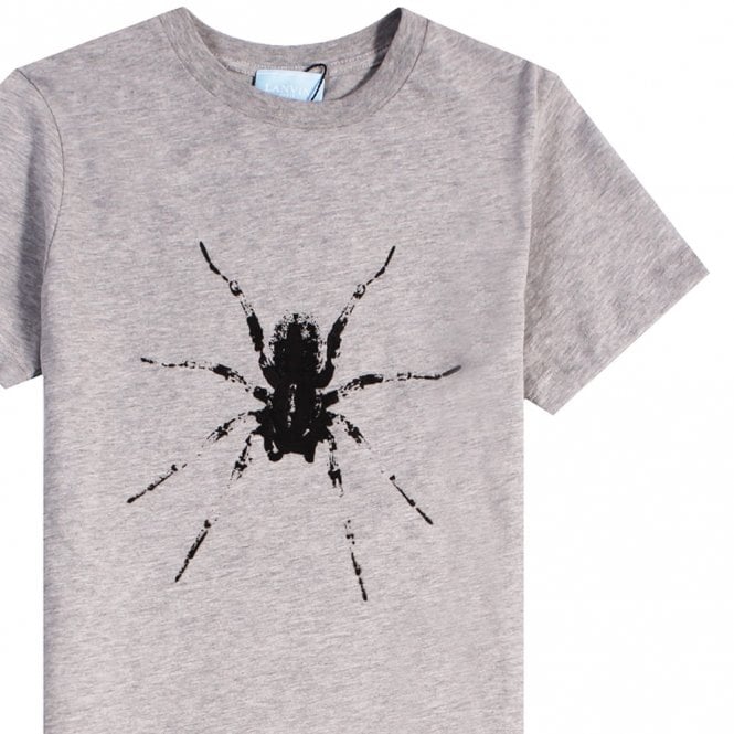 Lanvin Boys Spider Logo T-Shirt Grey