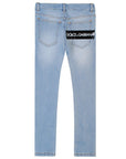 Dolce & Gabbana Boys Back Logo Print Jeans Blue