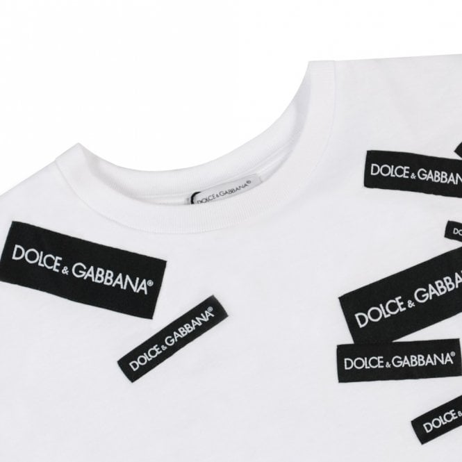Dolce &amp; Gabbana Boys Labelled T-Shirt White