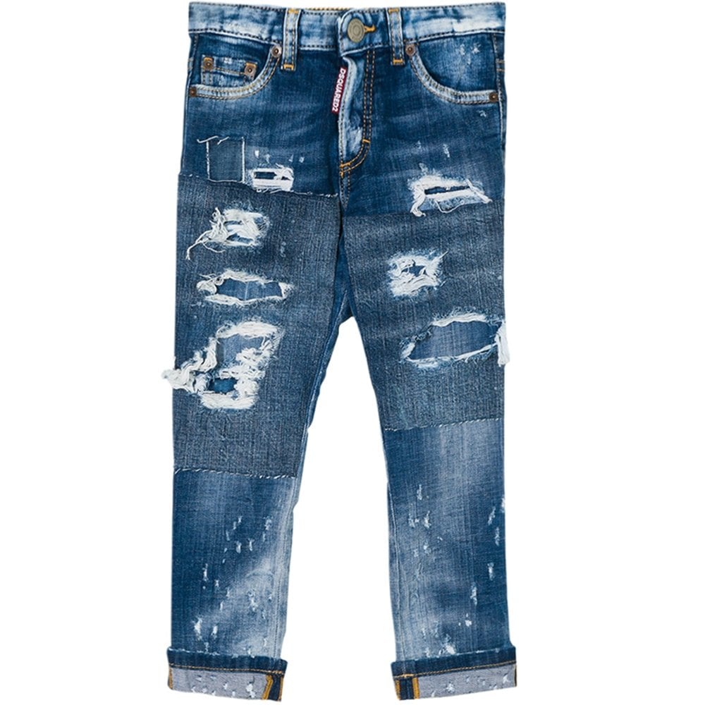 Dsquared2 Boys Glam Head Jeans Blue