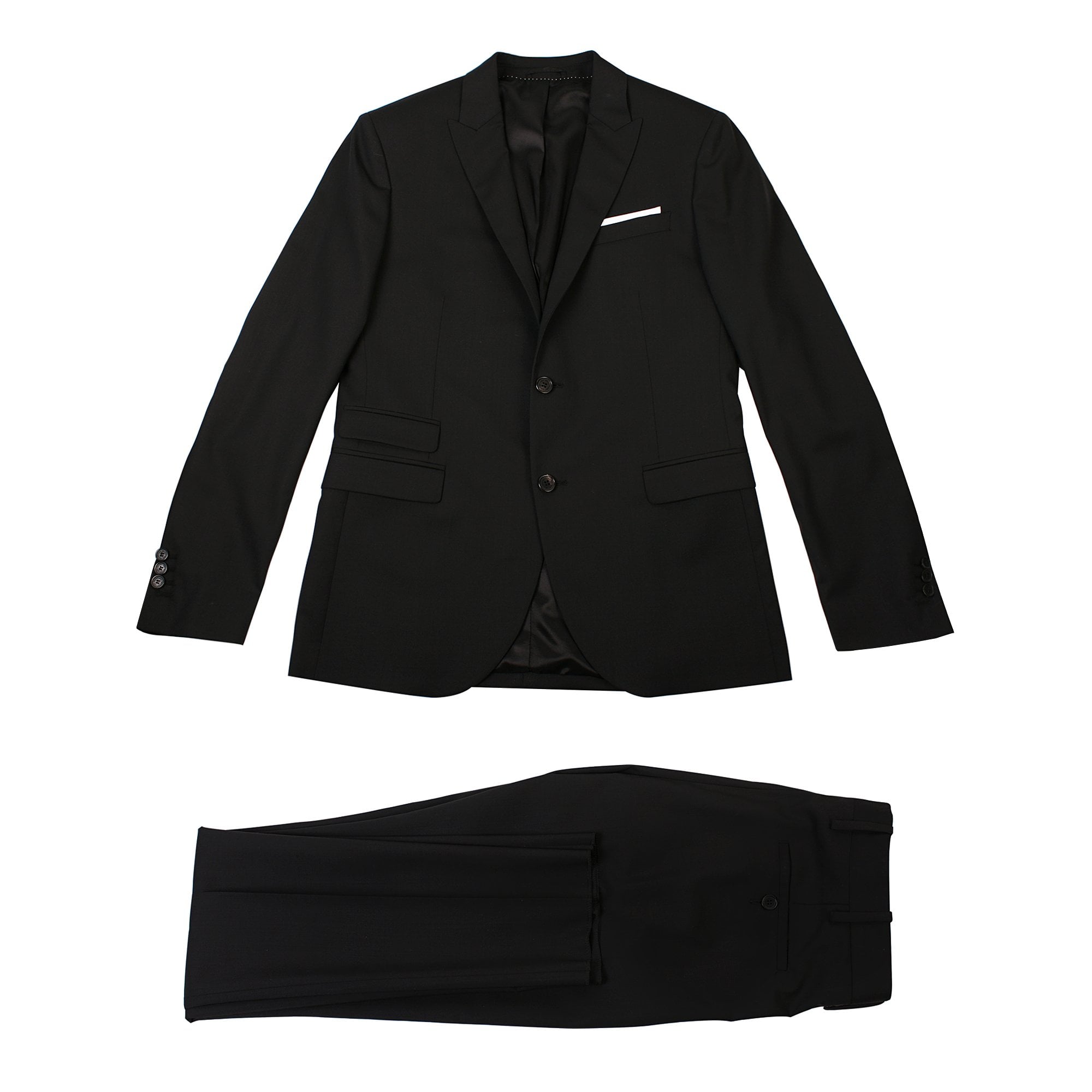 Neil Barrett Men&#39;s Peak Lapel Formal Two Piece Suit Black