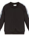 Fendi Boys Arm Logo Neoprene Sweatshirt Black